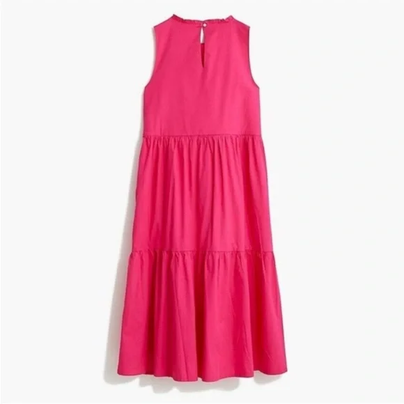 J. CREW Pink Sleeveless Tiered Cotton Summer Dress - Picture 4 of 9